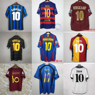 复古球衣托蒂梅西德科查齐达内博格坎普巴乔马拉多纳斯内德足球服