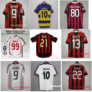 复古球衣足球服经典AC卡卡因扎吉小罗马尔蒂尼内维德舍甫琴科球衣