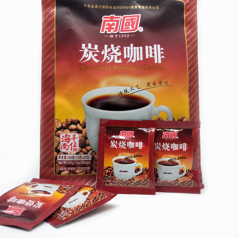 南国食品炭烧咖啡无蔗糖速溶兴隆咖啡粉240g海南特产下午茶饮品_虎窝淘