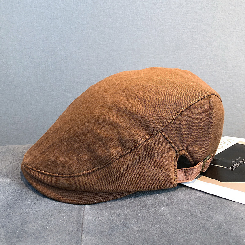 帽子男韩版春秋季休闲百搭鸭舌帽男女纯色复古英伦贝雷帽潮画家帽