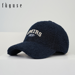 冬季 情侣百搭显脸小鸭舌帽男潮 加厚保暖羊羔绒硬顶棒球帽子女时尚