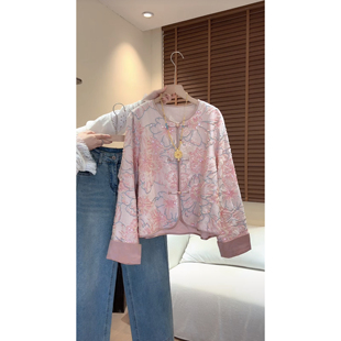 “松岭月”2025新中式早秋国风高定重工亮片刺绣外套