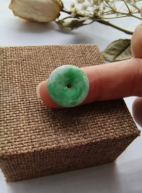 天然翡翠玉A货平安扣绿男女宝宝儿童亲子款红手绳手工编织本命年