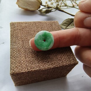 天然翡翠玉A货平安扣绿男女宝宝儿童亲子款红手绳手工编织本命年