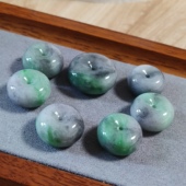 缅甸翡翠A货小吊坠男女款 项链乌鸡带绿厚平安扣墩子天然玉石独特