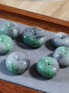 缅甸翡翠A货小吊坠男女款项链乌鸡带绿厚平安扣墩子天然玉石独特