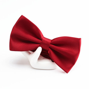 鲜枣红色男女士表演出大合唱主持司仪领结  结婚新郎伴郎bow tie