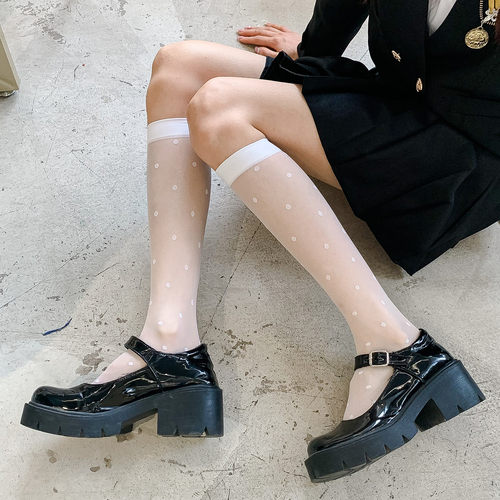 少女白丝袜圆点洛丽塔日系纯欲