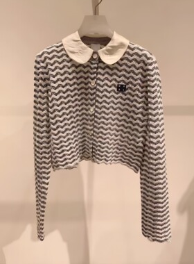 正品2I3E548-240 24秋3 1899 白/浅绿Y  针织长袖开衫