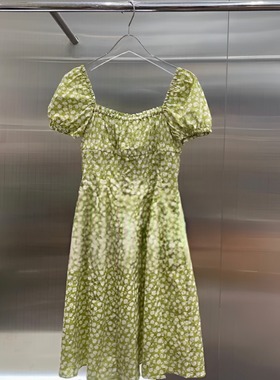 正品3H2O412-23 D小23夏6 1390W 绿色X  碎花连衣裙