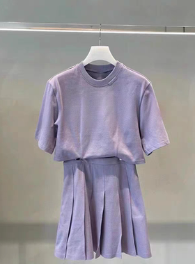 正品2I2O420-24 D大 2024夏4 2199W 中灰/紫色 百褶连衣裙