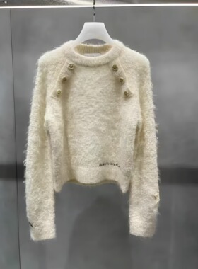正品2H4E407-230 23冬6  2599  白色绒绒感  针织衫