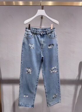 正品1I1R615-24 D高 24春2-1 3590  蓝色牛仔裤