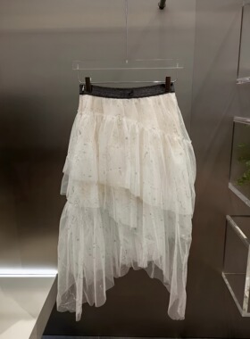 正品3H3S425-23D小23秋3 1390W  白色 纱质 半裙