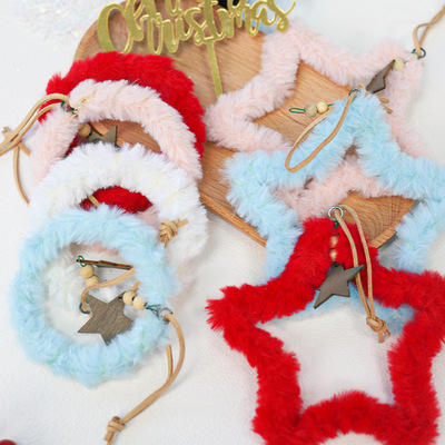 圣诞装饰挂件毛绒袜子手套爱心