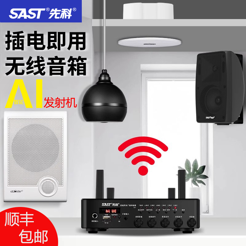 SAST/先科 V1壁挂式无线音响店铺专用餐厅健身房商用音箱组合套装