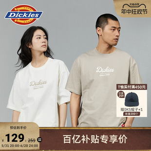 宽松logo印花休闲圆领短袖 Dickies24春夏新款 T恤内搭男女情侣