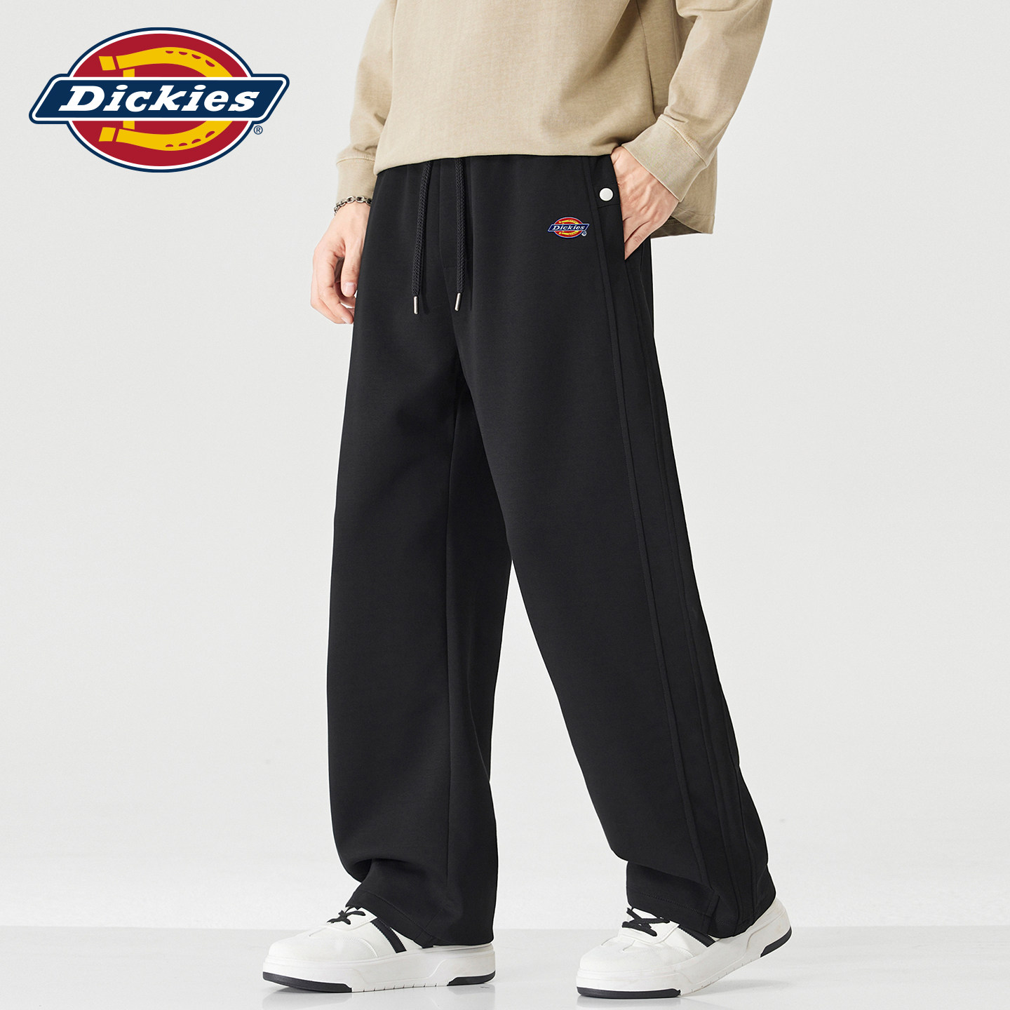 Dickies帝酷适秋季新款宽松直筒针织卫裤男士简约百搭垂感休闲裤Y