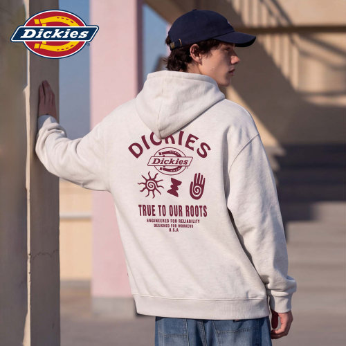 Dickies男秋季美式印花连帽卫衣