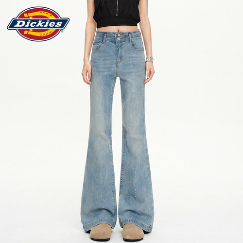 Dickies帝酷适烫钻微喇牛仔裤女Y
