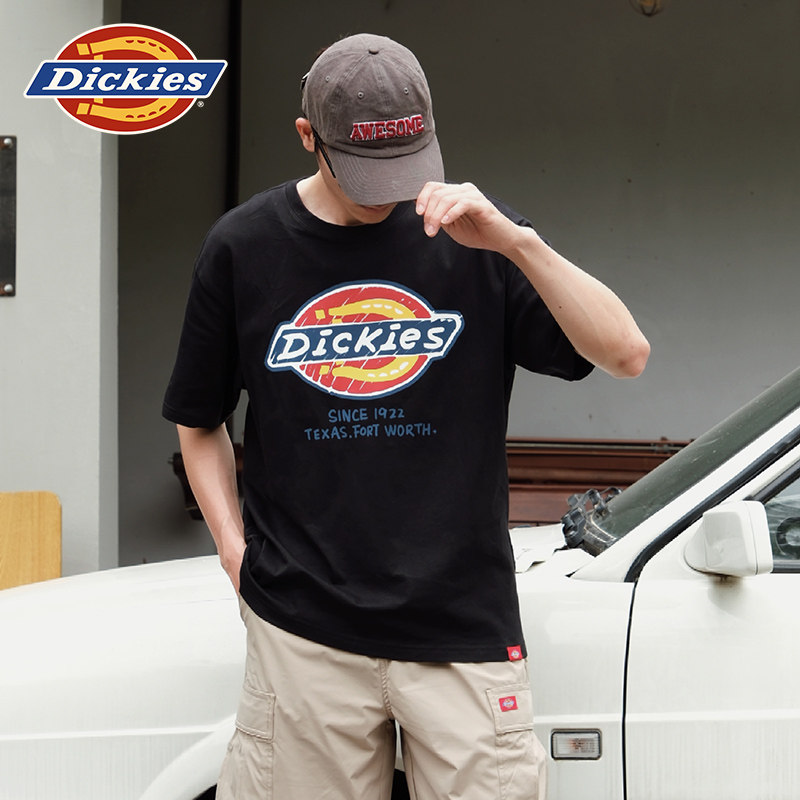 Dickies帝酷适26夏新经典大三色logo印花短袖T恤男女情侣上衣YHJ - 实物图
