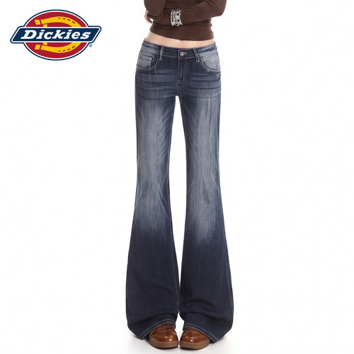 Dickies帝酷适深蓝灰微喇牛仔裤Y