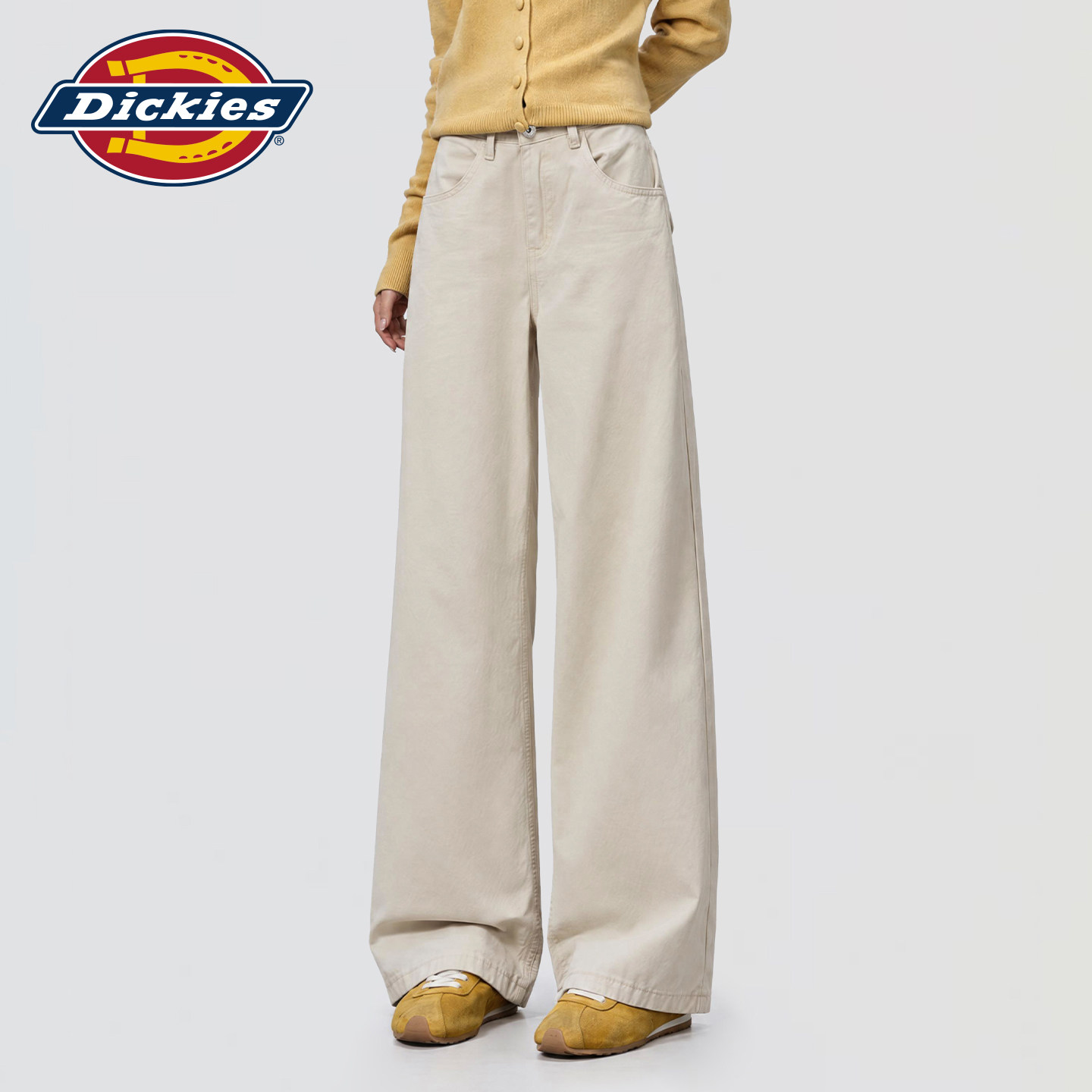 Dickies帝酷适美式风阔腿牛仔裤女2026秋冬季高腰宽松显瘦直筒裤m