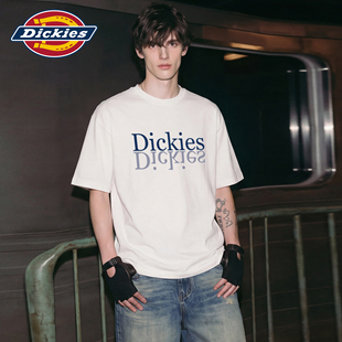 Dickies帝酷适双层撞色叠印短袖T恤男夏季纯棉宽松圆领半袖上衣M
