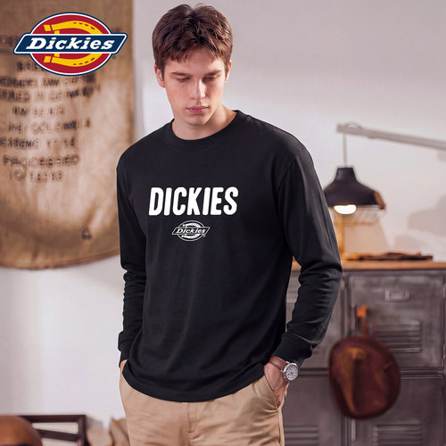 Dickies字母印花圆领套头长袖T恤