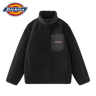 Dickies摇粒绒外套男2026秋冬新款复古撞色立领加绒加厚夹克棉服A