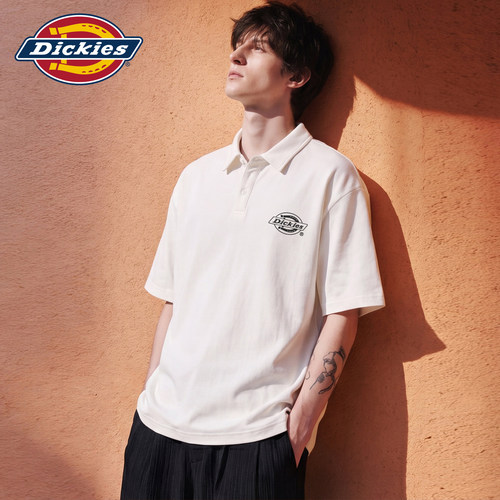 Dickies帝酷适翻领纯色短袖POLO衫男款夏季潮牌宽松休闲百搭上衣M