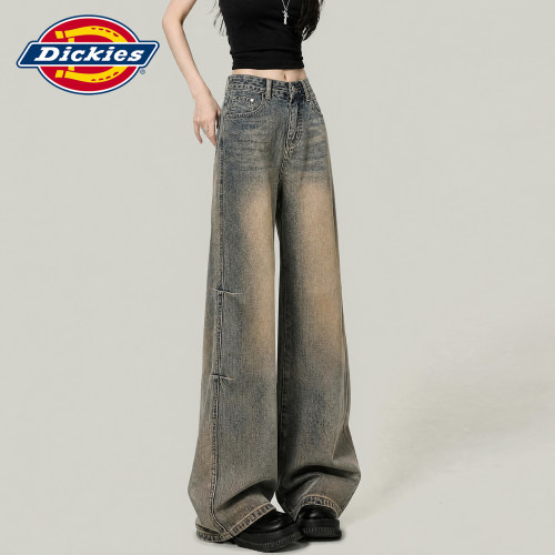 Dickies帝酷适复古阔腿牛仔裤女