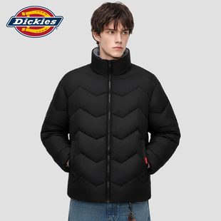 Dickies男士黑色立领排骨棉服冬季加厚棉绗缝轻量化休闲棉衣外套A