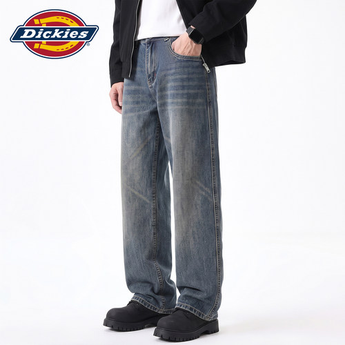 Dickies宽松直筒水洗垂感牛仔裤