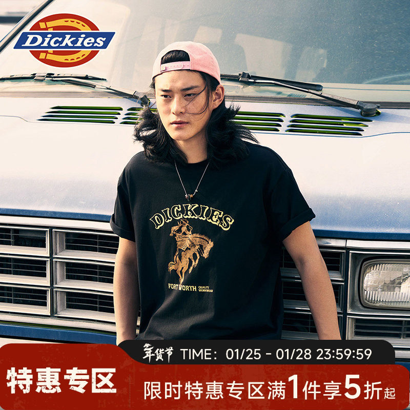 Dickies帝酷适25春夏新款西部文化印花宽松重磅棉短袖T恤男女情侣,男装,T恤,淘宝优惠券,粉丝福利购,淘宝优惠卷