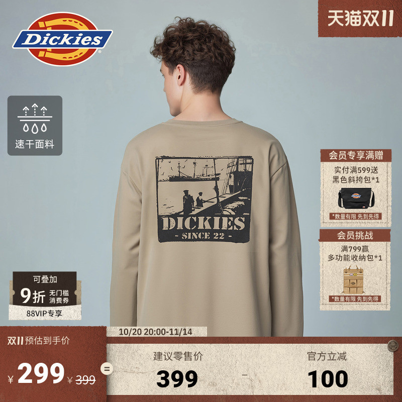 Dickies长袖T恤舒适圆领卫衣