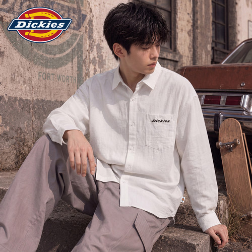 Dickies排扣贴袋翻领长袖衬衫