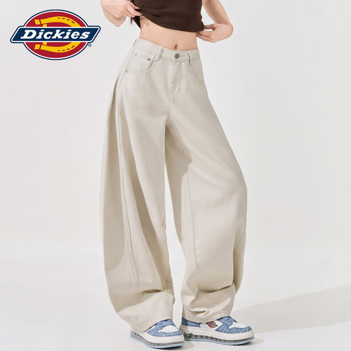 Dickies帝酷适阔腿牛仔裤女高腰Y