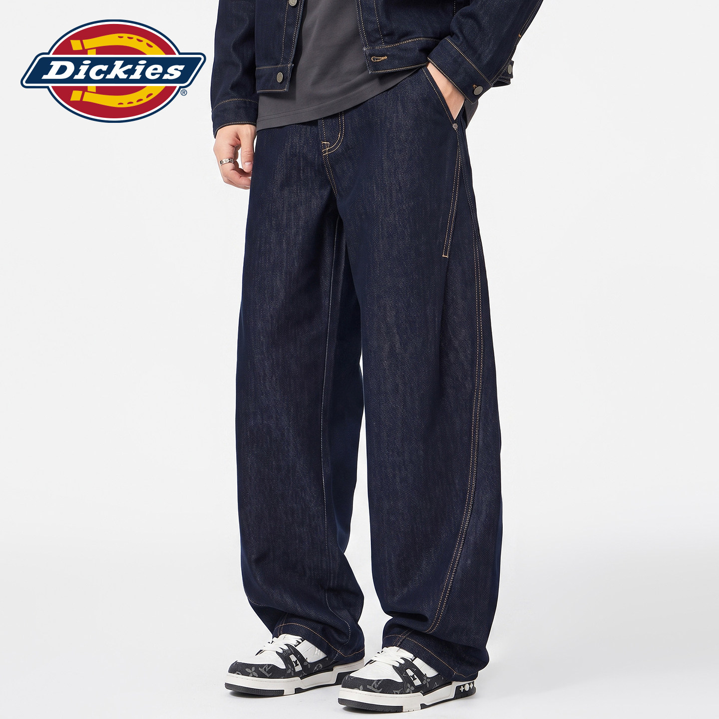 【莱赛尔】Dickies帝酷适秋季潮牌原色牛仔裤男士宽松阔腿弯刀裤Y
