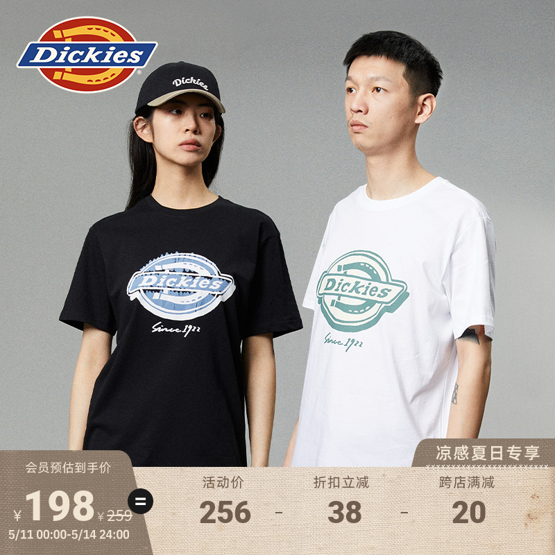 Dickies24春夏新款常规休闲大logo男女情侣同款圆领短袖T恤内搭 男装 T恤 原图主图