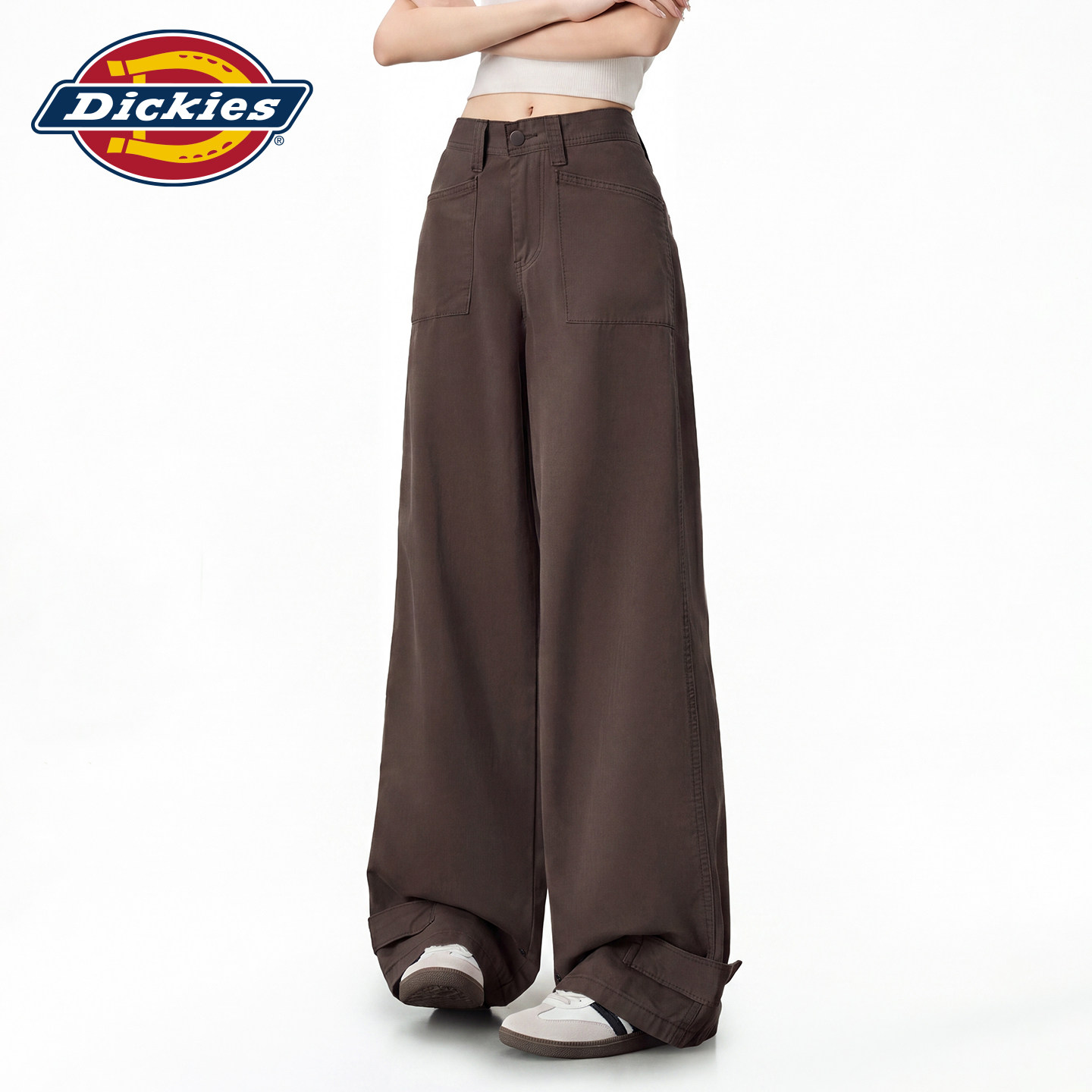 Dickies帝酷适工装风阔腿牛仔裤女款2026秋季宽松显瘦美式拖地裤m