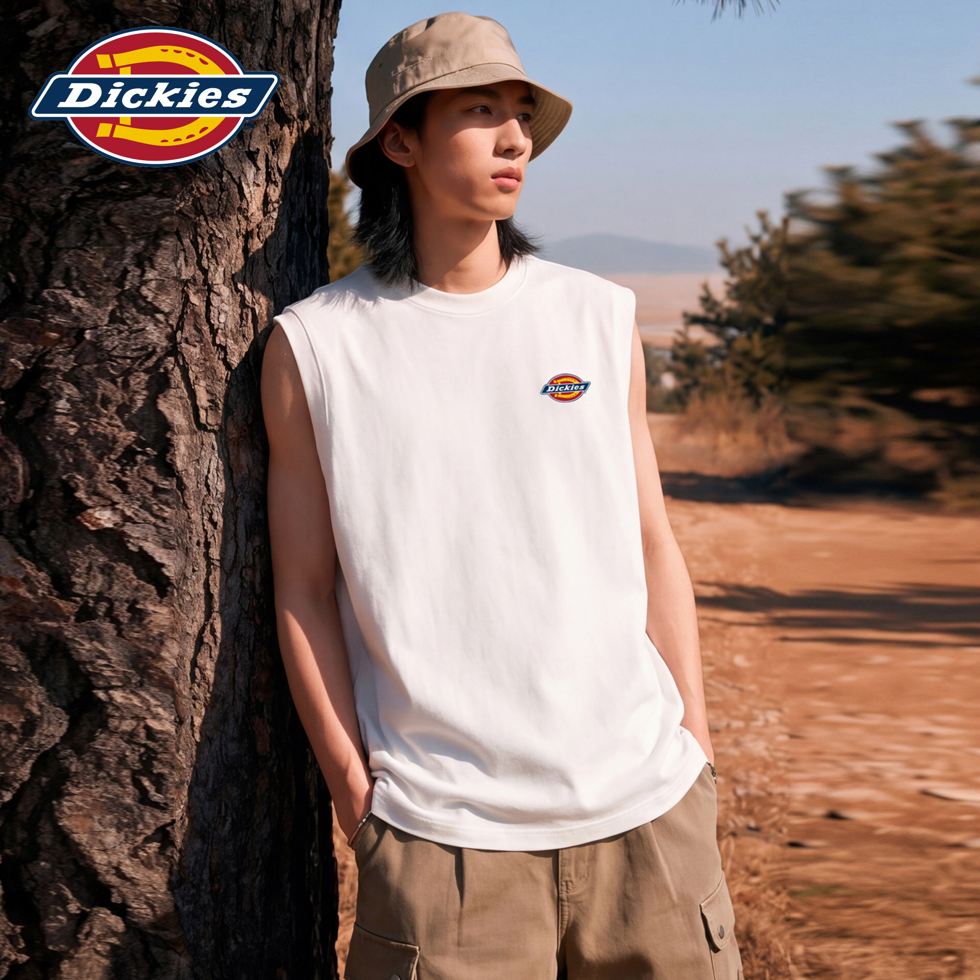 Dickies帝酷适纯棉无袖T恤男夏季运动外穿坎肩情侣背心休闲上衣M