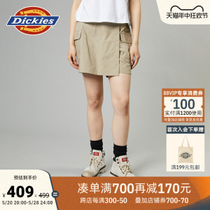 Dickies24春夏新品 宽松多口袋工装山系短裤裙裤 松紧后腰