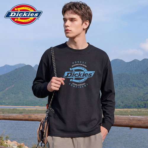 Dickies新款印花长袖T恤衫