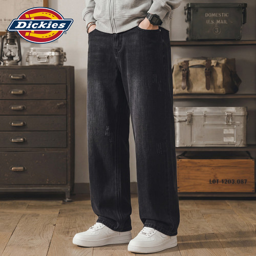 Dickies美式直筒水洗垂感牛仔裤