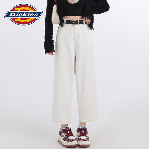 Dickies帝酷适白色九分牛仔裤女Y