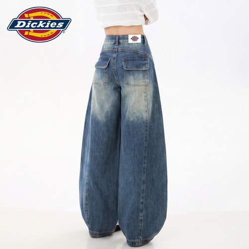 Dickies帝酷适复古弯刀牛仔裤女Y