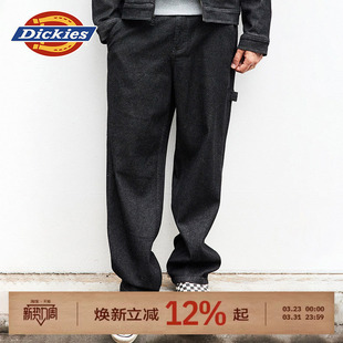 男女J 裤 Dickies帝酷适26春秋直筒微锥水洗丹宁复古牛仔伐木裤 工装