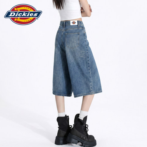 Dickies帝酷适牛仔垂感七分裤女Y
