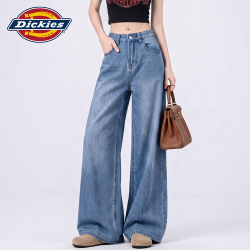 Dickies帝酷适天丝阔腿牛仔裤女Y